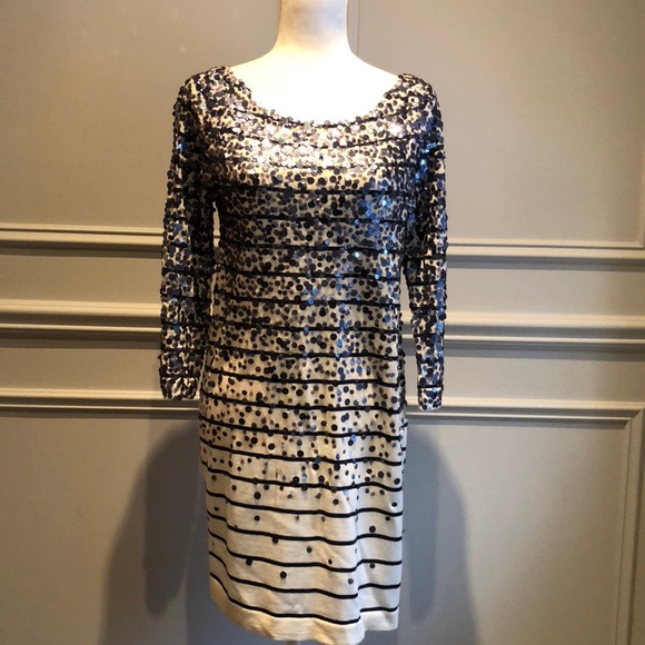 J.Crew Merino Sequin Confetti Stripe Sweater Dress - Picture 3 of 6